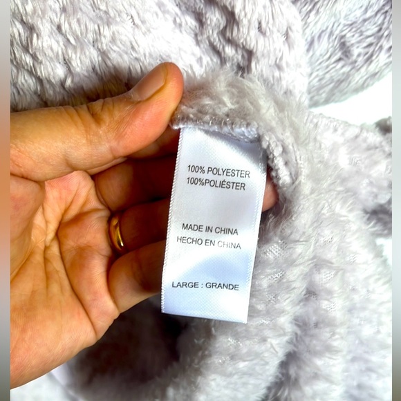 CAROLE HOCHMAN ladies plush wrap robe Light Purple size LARGE Material: PLUSH - Picture 7 of 7